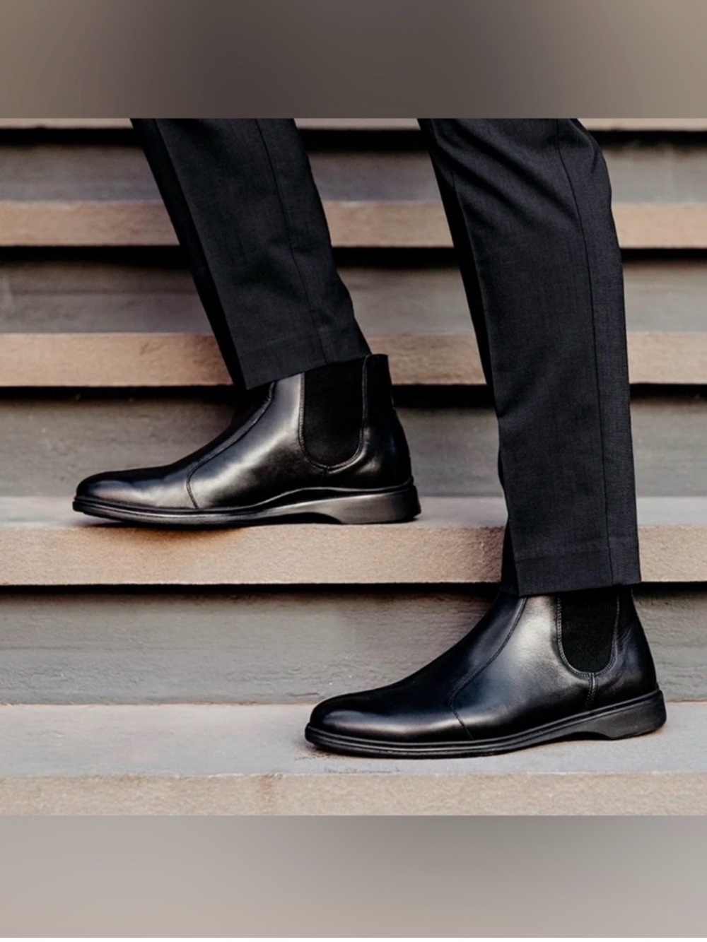 Amberjack Men's Black Leather Chukka Boots - Sleek Elastic-Side Dress Boot